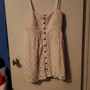 Three pink hearts lace spaghetti strap dress